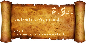 Paulovics Zsigmond névjegykártya